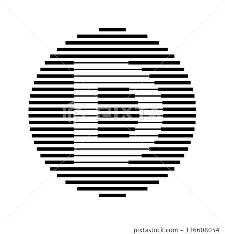 Letter D Logo Round Geometric Horizontal Stripe Lines 116608054