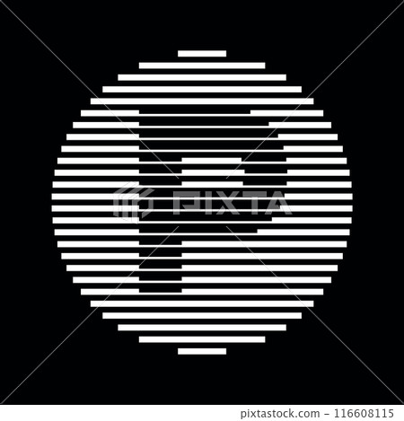 Letter P Logo Round Geometric Horizontal Stripe Lines Letter P Logo Round Geometric Horizontal Stripe Lines 116608115