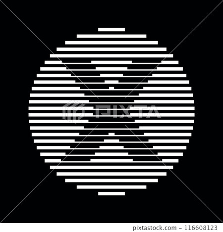 Letter X Logo Round Geometric Horizontal Stripe Lines Letter X Logo Round Geometric Horizontal Stripe Lines 116608123