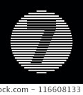 Number 7 Logo Round Geometric Horizontal Stripe Lines 116608133