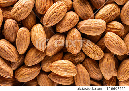 Group of almonds top view 116608311