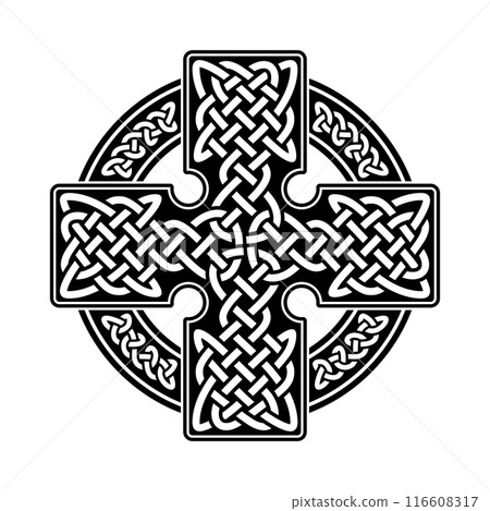 Vector illustration of Celtic cross 116608317