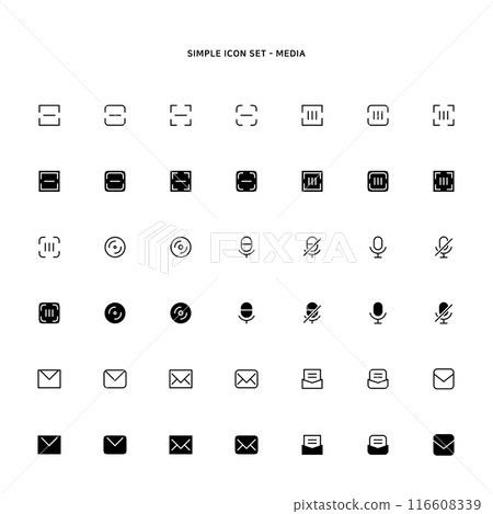 icon for barcode and mail 116608339