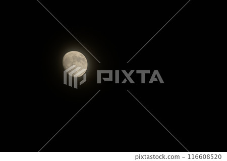 A thin veil-like cloud-covered May moon at lunar age 12.0 A thin veil-like cloud-covered May moon at lunar age 12.0 116608520
