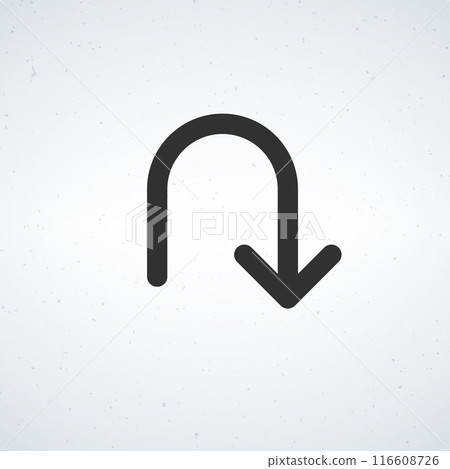 u turn arrow icon. Direction arrow. Stock vector illustration isolated on white background. 116608726