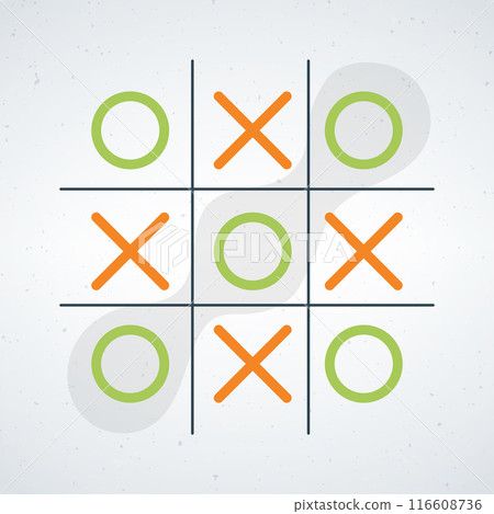 Game tic tac toe icon in trendy style design. Vector illustration isolated on white background. 116608736