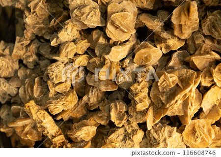 A desert rose, an intricate rose-like formation of crystal clusters A desert rose, an intricate rose-like formation of crystal clusters 116608746