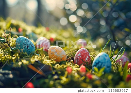 Easter eggs in the nest 116608917