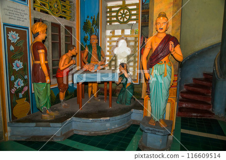 figures depicting entire history Buddha, starting from birth. 116609514