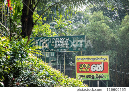 sign at the entrance Kadugannawa Estate tea factory. sign at the entrance Kadugannawa Estate tea factory. 116609565
