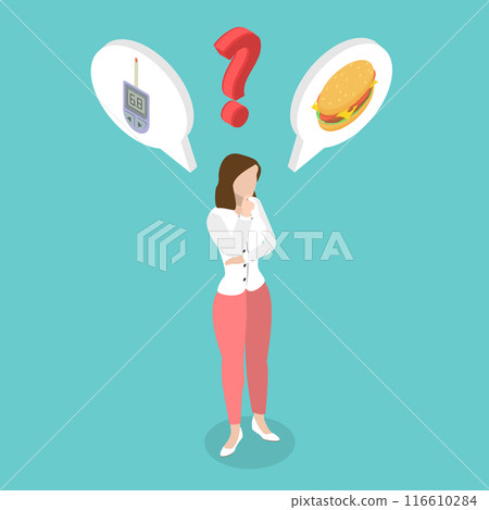 3D Isometric Flat Vector Illustration of Diabetes Disease, Maintaining Normal Blood Glucose Level 3D Isometric Flat Vector Illustration of Diabetes Disease, Maintaining Normal Blood Glucose Level 116610284