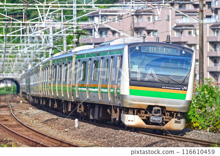 Tokaido Line Manazuru JR East E233 series 3000 series E-02 formation (Kozu) 116610459