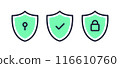 Security shield vector icons 116610760