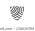 Fingerprint shield vector icon 116610764