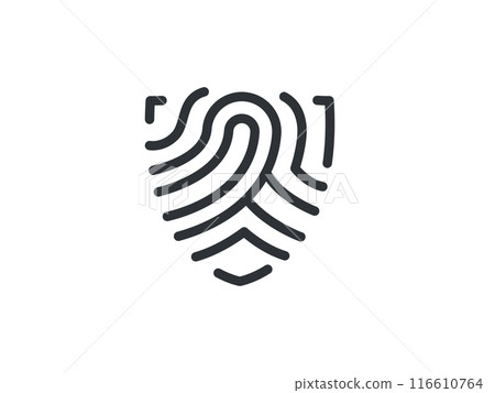 Fingerprint shield vector icon Fingerprint shield vector icon 116610764