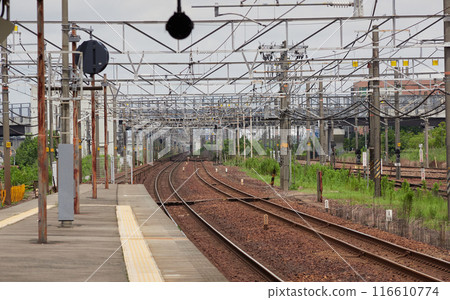 Summer scenery at Inazawa Station in Aichi Prefecture 116610774