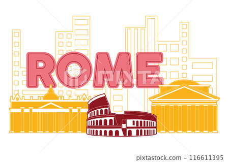 Rome skyline Modern cityscape Vector illustration Rome skyline Modern cityscape Vector illustration 116611395