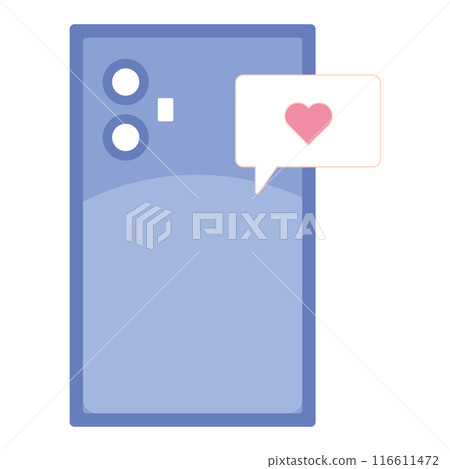 Smartphone icon Love notification Vector illustration 116611472