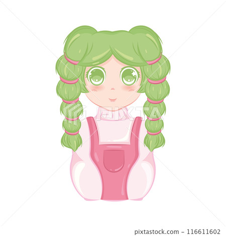 Cute kawaii girl cartoon character Vector illustration Cute kawaii girl cartoon character Vector illustration 116611602