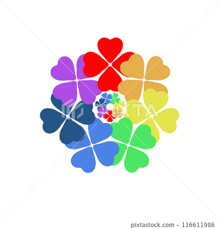 Rainbow-colored clover Rainbow-colored clover 116611986