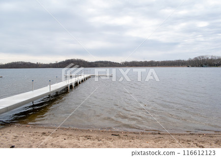 Views of a Minnesota lake on a cloudy day 116612123