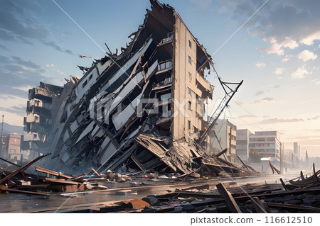 因災害、地震、颱風造成的建築物倒塌 116612510