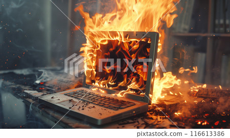 電腦著火了 電腦著火了 116613386