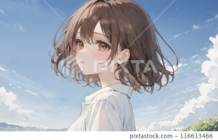 穿白襯衫的女學生 116613466