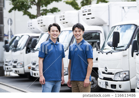 Truck driver portrait looking at camera 116613486