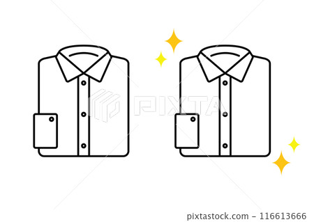 Clean shirt icon set 116613666