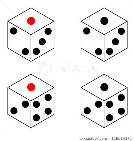 Dice illustration set Dice illustration set 116614375
