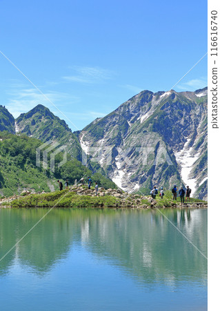 Happoike Pond and the Northern Alps in summer Happoike Pond and the Northern Alps in summer 116616740