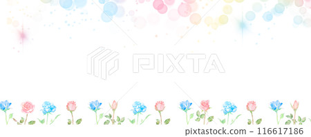 Colorful and cute floral botanical frame painted with watercolors Colorful and cute floral botanical frame painted with watercolors 116617186