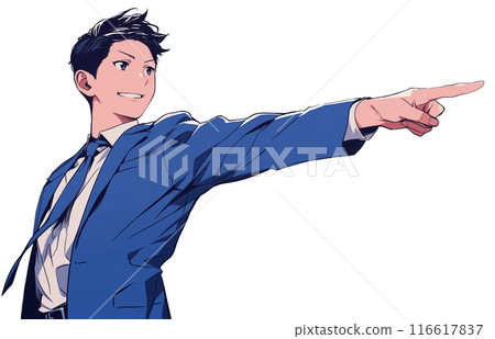 Illustration of a businessman stabbing his finger "AI generated image" Illustration of a businessman stabbing his finger "AI generated image" 116617837