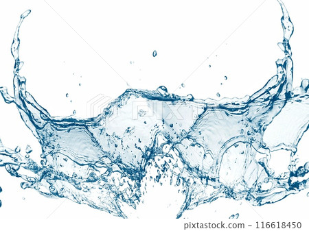 與波浪和飛濺的抽象背景 116618450