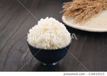 A large serving of rice in a rice bowl A large serving of rice in a rice bowl 116618523