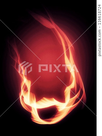 橙色發光閃電的抽象背景 116618724