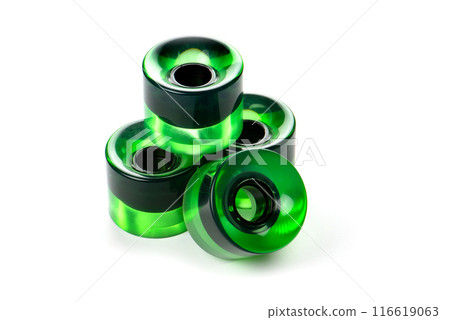 Green skateboard wheels 116619063