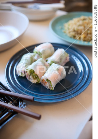 delicious fresh spring rolls 116619599