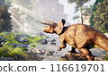 Triceratops Crossing the River 116619701