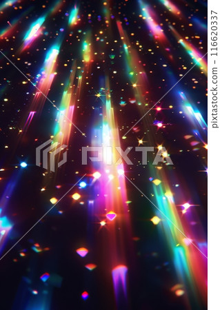 Holographic rainbow rays background 116620337