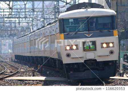 Limited Express Kusatsu on the Takasaki Line: Series 185 train Limited Express Kusatsu on the Takasaki Line: Series 185 train 116620353