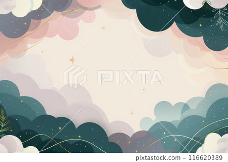 簡單可愛的雲背景設計 簡單可愛的雲背景設計 116620389