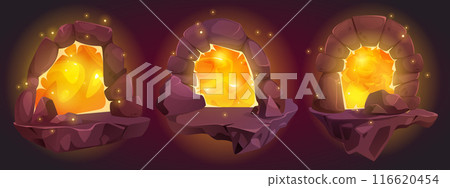 Magic glow portal with stone doorway 116620454