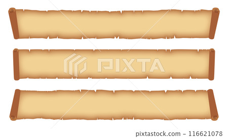 Vintage style scroll subtitle base set Vector material 116621078