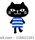 Black cat character (with white border) 116621163