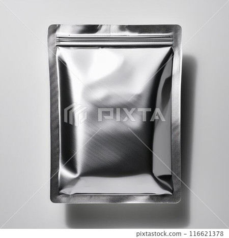 方形鋁袋包裝袋白色背景 116621378
