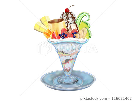 Fruit and ice cream parfait colorlast 116621462