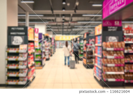 Supermarket, abstract blur as background. Supermarket, abstract blur as background. 116621604