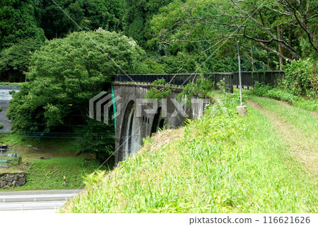 Scenery of the former JNR Miyahara Line promenade in Oguni-machi, Aso-gun, Kumamoto Prefecture, Konogawa Bridge Scenery of the former JNR Miyahara Line promenade in Oguni-machi, Aso-gun, Kumamoto Prefecture, Konogawa Bridge 116621626